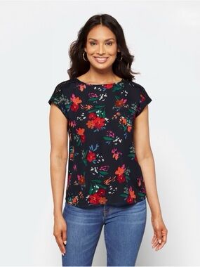 FORTUNE + IVY Allison Mixed Media Blouse
